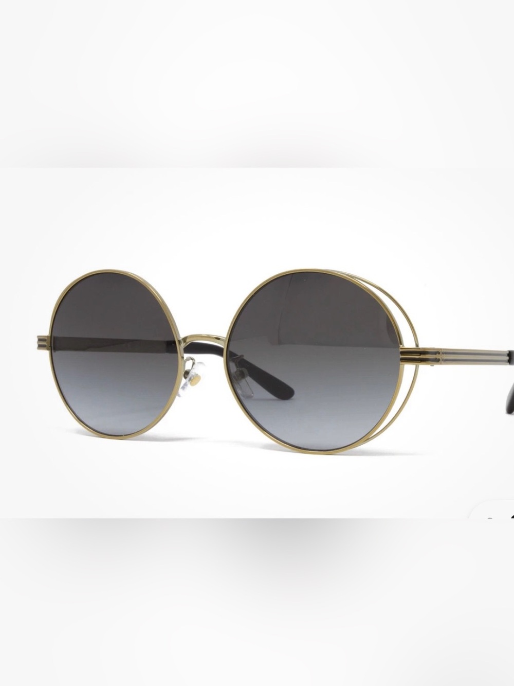 Tory Burch Gold Round Sunglasses with Gradient Gray Lenses TY 6085 32788G